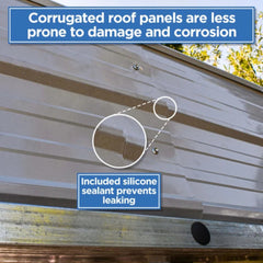 ALEKO 12 x 30 x 9.6' Metal Carport with Corrugated Roof - Gray