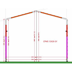 ALEKO 12W x 26L x 10H ft. Metal Carport with Corrugated Roof Panels and Sidewall Panels – Gray