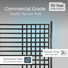 ALEKO Steel Dual Swing Driveway Gate with Pedestrian Gate – Kyiv Style - 12 ft.