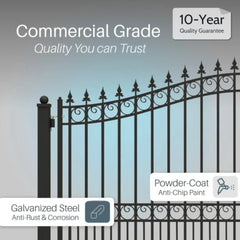 ALEKO Steel Dual Swing Driveway Gate - LONDON Style - 12 x 6 Feet