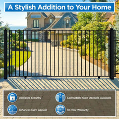 ALEKO Single Slide Steel Driveway Gate - MADRID Style - 12 x 6 Feet