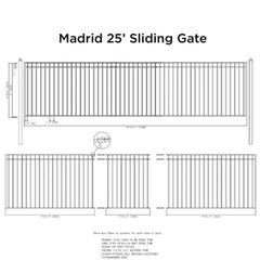 ALEKO Single Slide Steel Driveway Gate - MADRID Style - 12 x 6 Feet