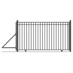 ALEKO Automated Steel Sliding Driveway Gate and Gate Opener Complete Kit – MADRID Style – 12 x 6 Feet