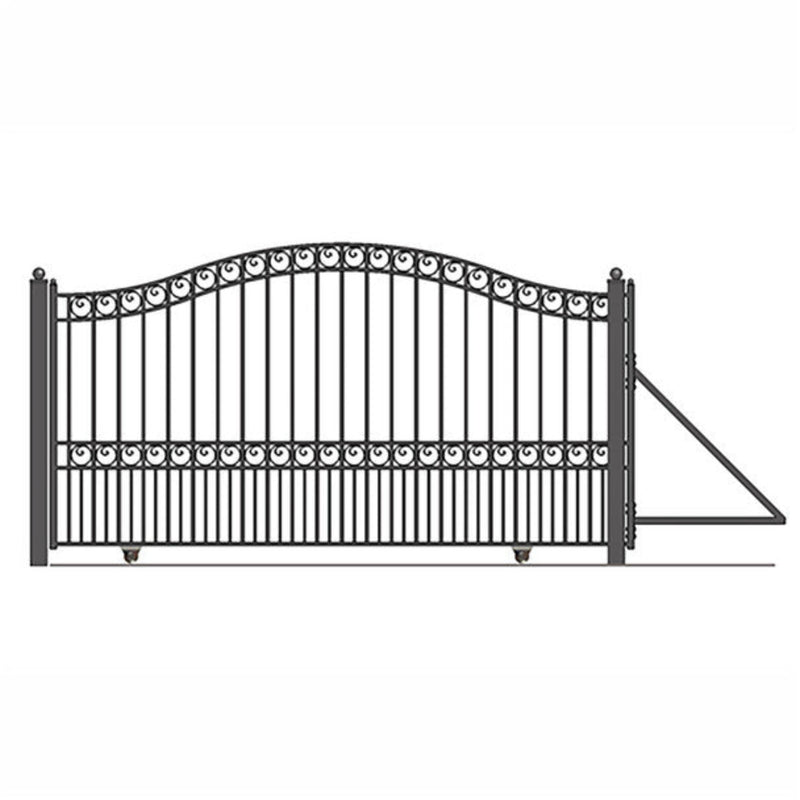 ALEKO Automated Steel Sliding Driveway Gate and Gate Opener Complete Kit – PARIS Style – 12 x 6 Feet