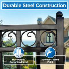 ALEKO Steel Single Swing Driveway Gate - PARIS Style - 12 x 6 Feet