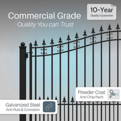 ALEKO Steel Single Swing Driveway Gate - ST.LOUIS Style - 12 x 6 Feet