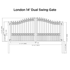 ALEKO Steel Dual Swing Driveway Gate - LONDON Style - 14 x 6 Feet
