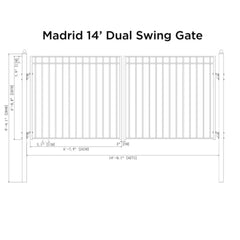 ALEKO Steel Dual Swing Driveway Gate - MADRID Style - 14 x 6 Feet