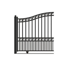 ALEKO Automated Steel Sliding Driveway Gate and Gate Opener Complete Kit – PARIS Style – 14 x 6 Feet