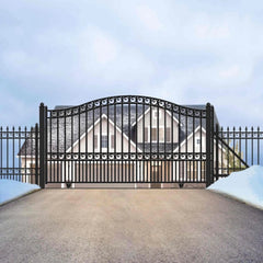 ALEKO Automated Steel Sliding Driveway Gate and Gate Opener Complete Kit – PARIS Style – 14 x 6 Feet