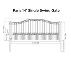ALEKO Steel Single Swing Driveway Gate - PARIS Style - 14 x 6 Feet