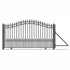 ALEKO Automated Steel Sliding Driveway Gate and Gate Opener Complete Kit – ST. LOUIS Style – 14 x 6 Feet