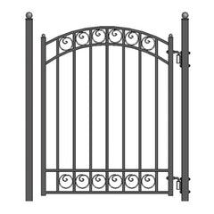 ALEKO Steel Sliding Driveway Gate - 16 ft with Pedestrian Gate - 5 ft - DUBLIN Style