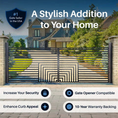 ALEKO Steel Dual Swing Driveway Gate - Florence Style - 16 x 6 Feet