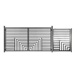 ALEKO Steel Dual Swing Driveway Gate with Pedestrian Gate – Florence Style - 16 ft.