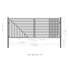 ALEKO Steel Dual Swing Driveway Gate - Kyiv Style - 16 x 6 Feet