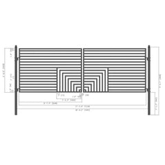 ALEKO Steel Dual Swing Driveway Gate with Pedestrian Gate – Florence Style - 18 ft.