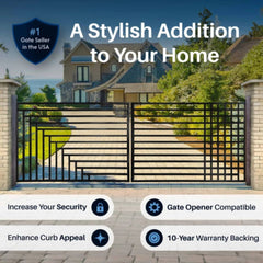 ALEKO Steel Dual Swing Driveway Gate - Kyiv Style - 18 x 6 Feet