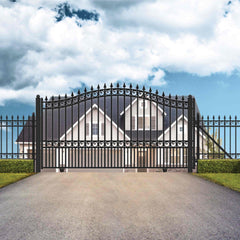 ALEKO Automated Steel Sliding Driveway Gate and Gate Opener Complete Kit – LONDON Style – 18 x 6 Feet