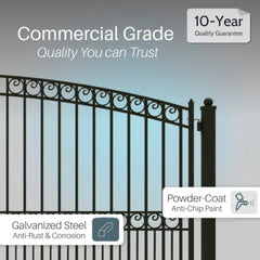 ALEKO Steel Dual Swing Driveway Gate - PARIS Style - 18 x 6 Feet