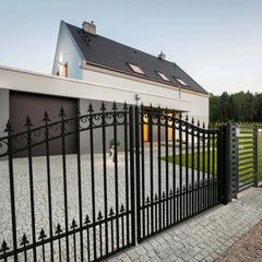 ALEKO Steel Dual Swing Driveway Gate - PRAGUE Style - 18 x 6 Feet