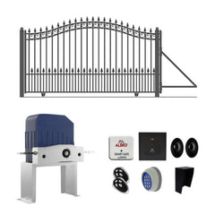 ALEKO Automated Steel Sliding Driveway Gate and Gate Opener Complete Kit – PRAGUE Style – 18 x 6 Feet