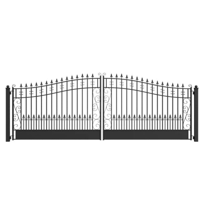 ALEKO Steel Dual Swing Driveway Gate - VENICE Style - 18 x 6 Feet