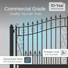 ALEKO Steel Dual Swing Driveway Gate - VENICE Style - 18 x 6 Feet