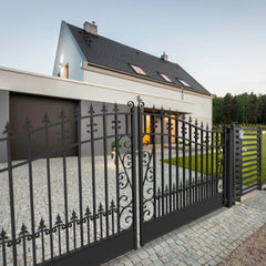 ALEKO Steel Dual Swing Driveway Gate - VENICE Style - 18 x 6 Feet