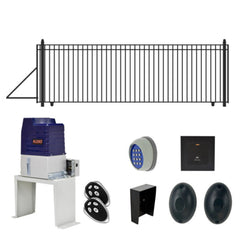 ALEKO Automated Steel Sliding Driveway Gate and Gate Opener Complete Kit – MADRID Style – 20 x 6 Feet