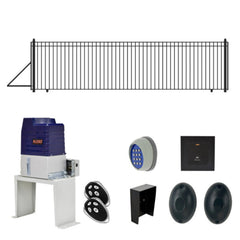 ALEKO Automated Steel Sliding Driveway Gate and Gate Opener Complete Kit – MADRID Style – 25 x 6 Feet