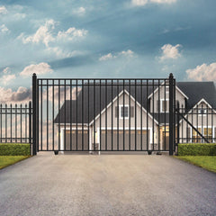 ALEKO Automated Steel Sliding Driveway Gate and Gate Opener Complete Kit – MADRID Style – 25 x 6 Feet