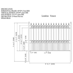 ALEKO Steel Fence - LONDON Style - 8 x 5 Ft