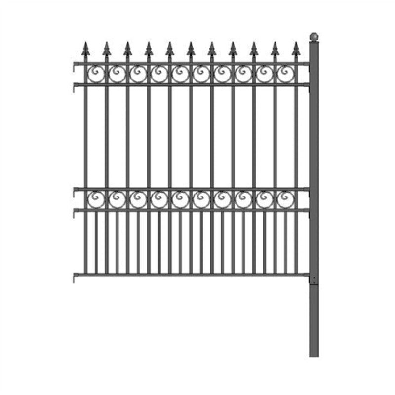 ALEKO DIY Steel Iron Wrought High Quality Ornamental Fence - London Style - 5.5 x 5 Ft