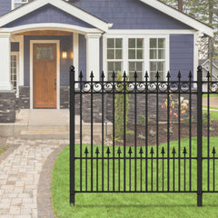 ALEKO DIY Steel Iron Wrought High Quality Ornamental Fence - Prague Style - 5.5 x 5 Ft