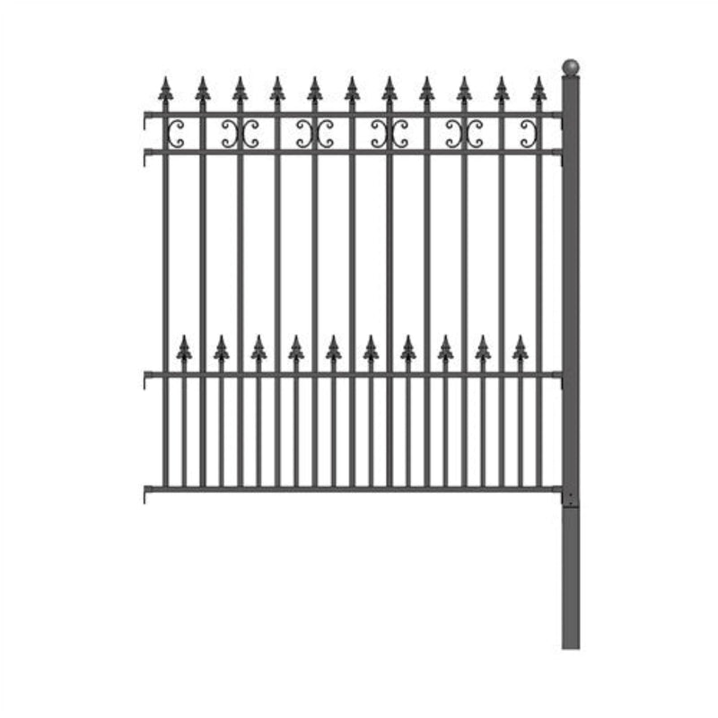 ALEKO DIY Wrought Iron Ornamental Fence - Venice Style - 5.5 x 5 Foot