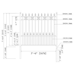 ALEKO DIY Wrought Iron Ornamental Fence - Venice Style - 5.5 x 5 Foot