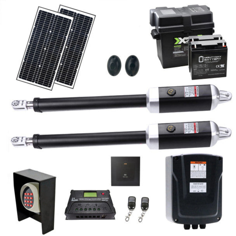 ALEKO Dual Swing Gate Operator - GG1700/AS1700 AC/DC - Solar Kit 60W