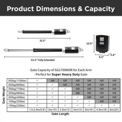 ALEKO Dual Swing Gate Operator - GG1700/AS1700 AC/DC - Solar Kit 60W