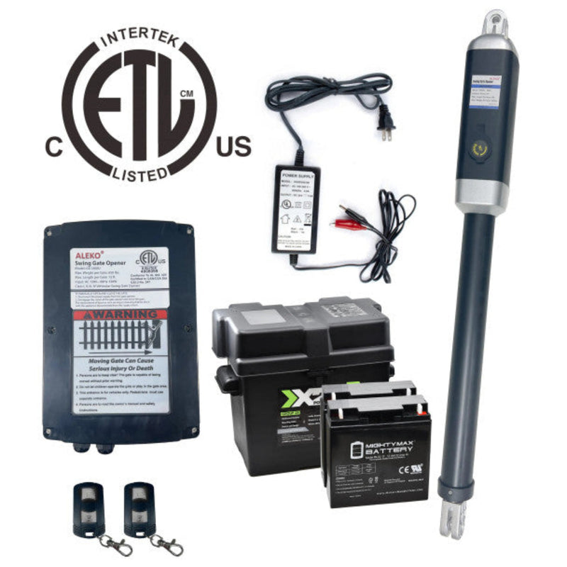 ALEKO Single Swing Gate Operator - GG450/AS450 AC/DC - ETL Listed -Back-up Kit ACC2