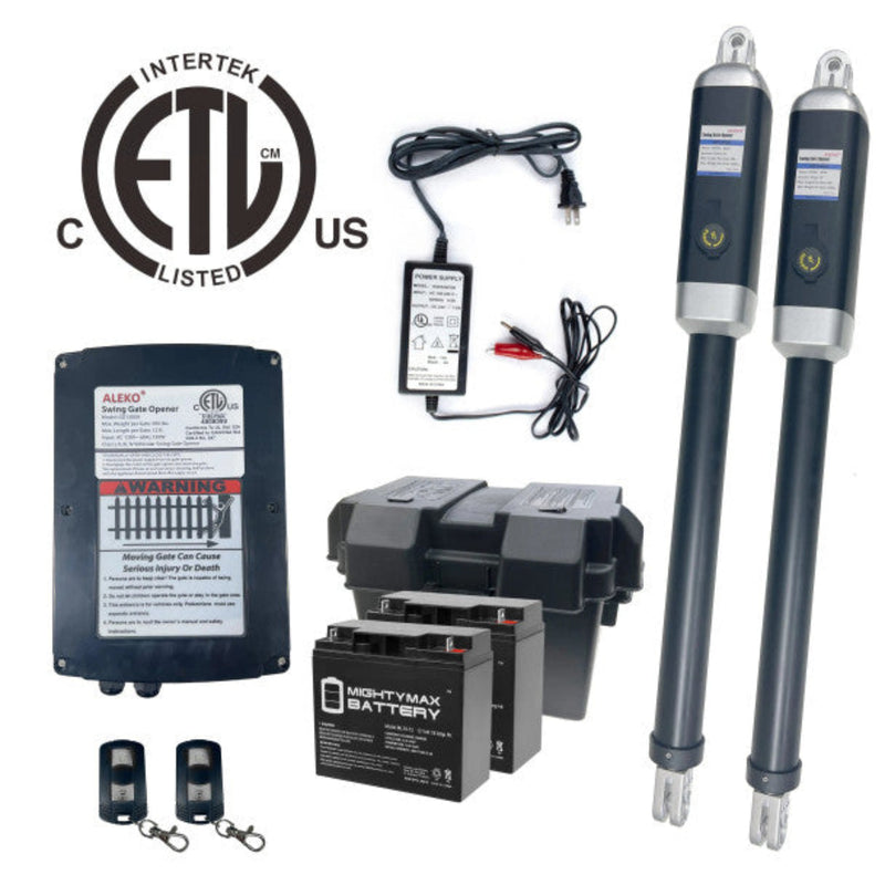 ALEKO Dual Swing Gate Operator - GG900/AS900 AC/DC - ETL Listed - Back-up Kit ACC2