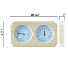 ALEKO Wall-Mounted Pine Wood Thermometer and Hygrometer - KDS03-AP | ALEKO