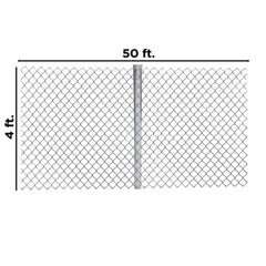 ALEKO Galvanized Steel Chain Link Fence - Complete Kit - 4 x 50 Feet - 12.5 AW Gauge