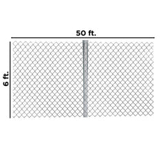 ALEKO Galvanized Steel Chain Link Fence - Complete Kit - 6 x 50 Feet - 12.5 AW Gauge