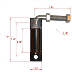 ALEKO Small Hinge J-Bolt for Driveway Gates - 1/2-Inch - LM113