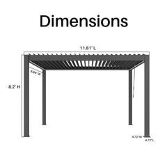 ALEKO 10x12 ft. Outdoor Aluminum Pergola with LED Lights - Noble Collection