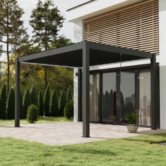ALEKO 10x12 ft. Outdoor Aluminum Pergola with LED Lights - Noble Collection