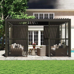 ALEKO Aluminum Pergola Privacy Wall – 10’