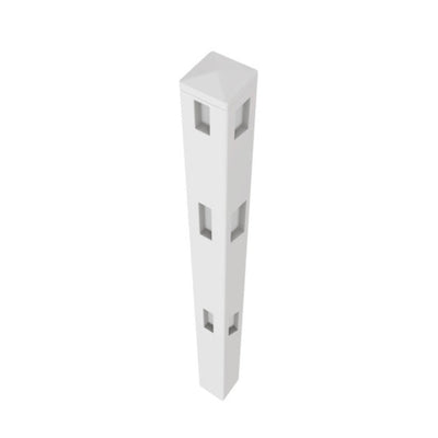 ALEKO 5 in. x 5 in. x 5.3 ft. Vinyl Fence Corner Post for 3-Rail Fencing – White