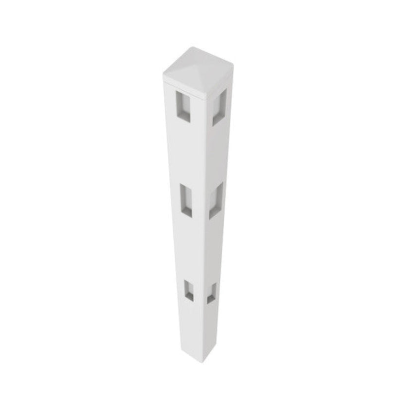 ALEKO 5 in. x 5 in. x 5.3 ft. Vinyl Fence Corner Post for 3-Rail Fencing – White